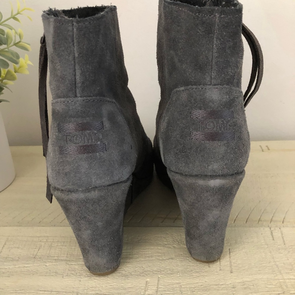 Toms Desert Wedge High Dark Grey Suede - Picture 5 of 9